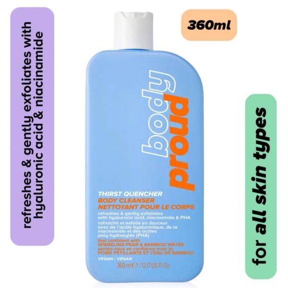 2 x Body Proud Thirst Quencher Body Wash Cleanser with Hyaluronic Acid - Picture 1 of 3